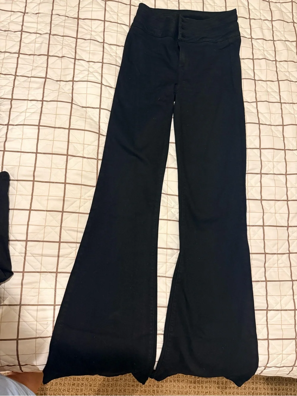 PAIGE Black Flare Wide Leg Jeans